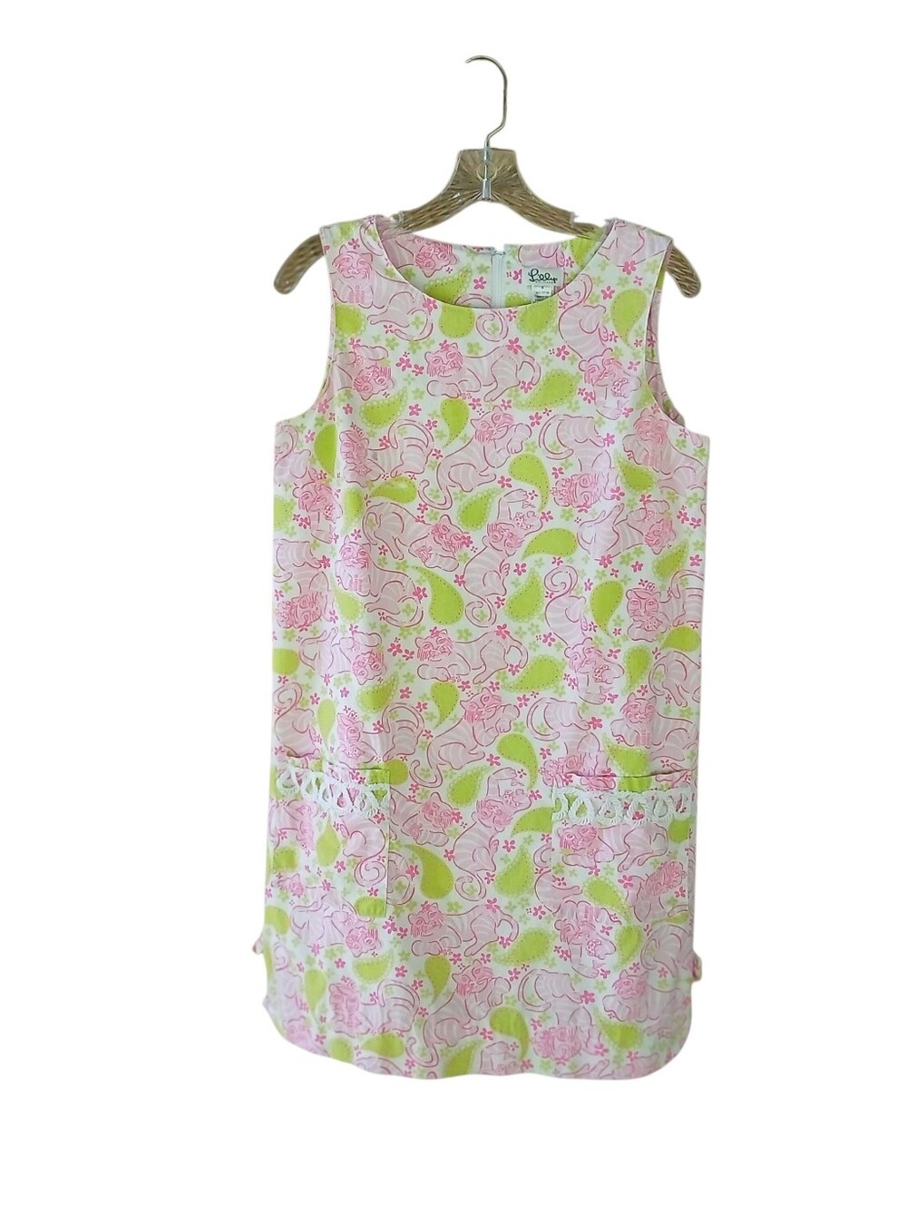 Lilly Pulitzer Pink Tiger Sleeveless Sheath Dress Size 8